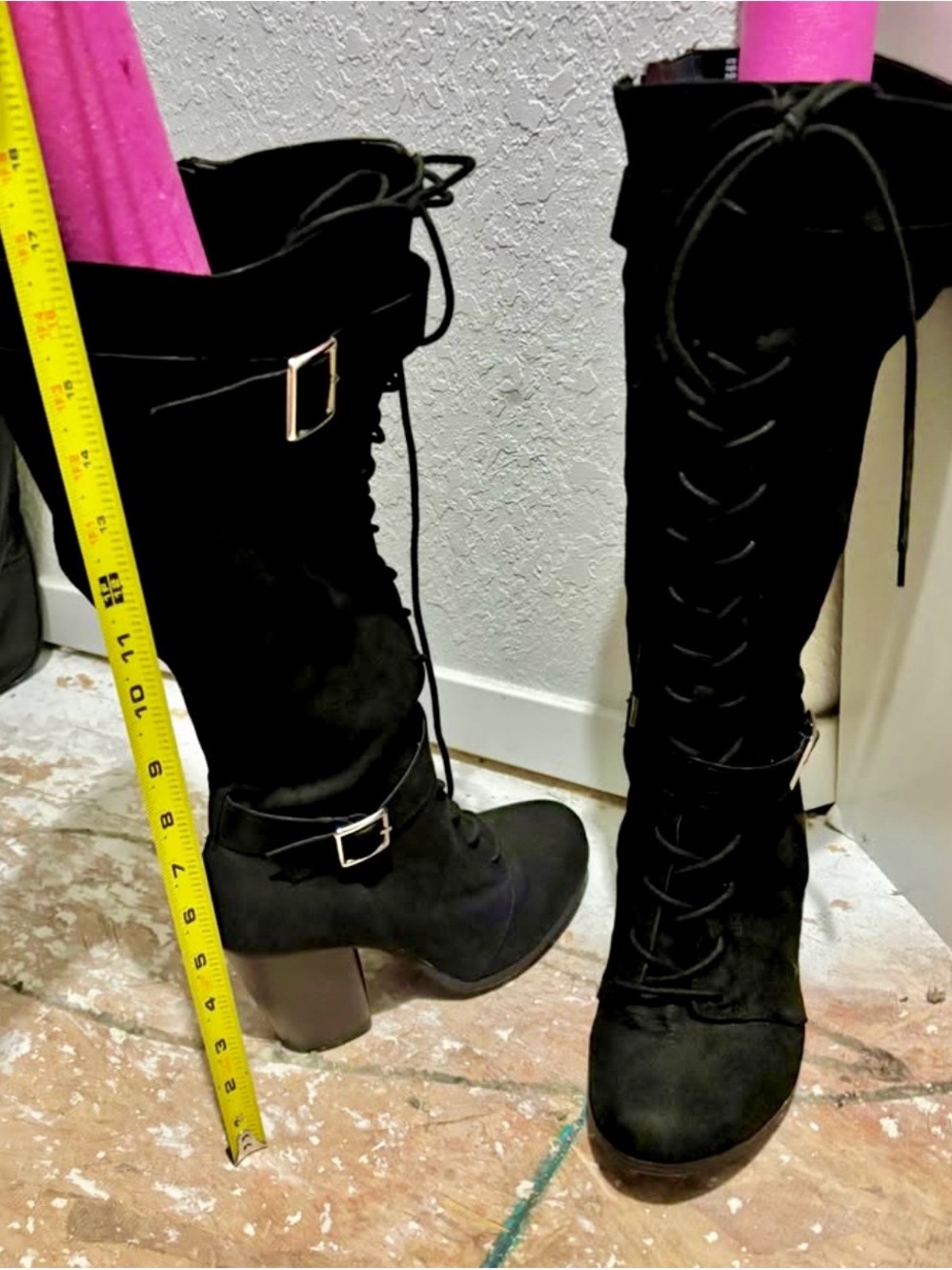 Torrid Wide-Calf Lace-Up Knee-High Heeled Boots, Size 7.5w